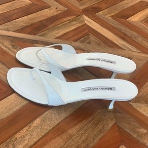 Manolo Blahnik Kitten Heel Sandal Slides/Mules